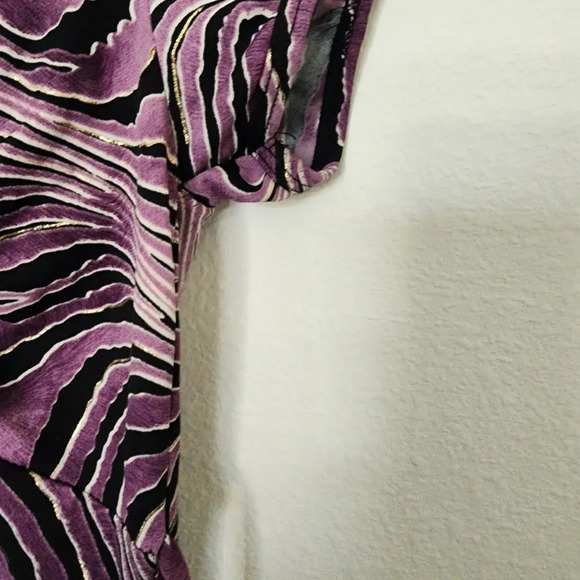 VINTAGE Y2K SOULMATES Purple Ruffled V-Neck Blouse Size Medium - Picture 3 of 8